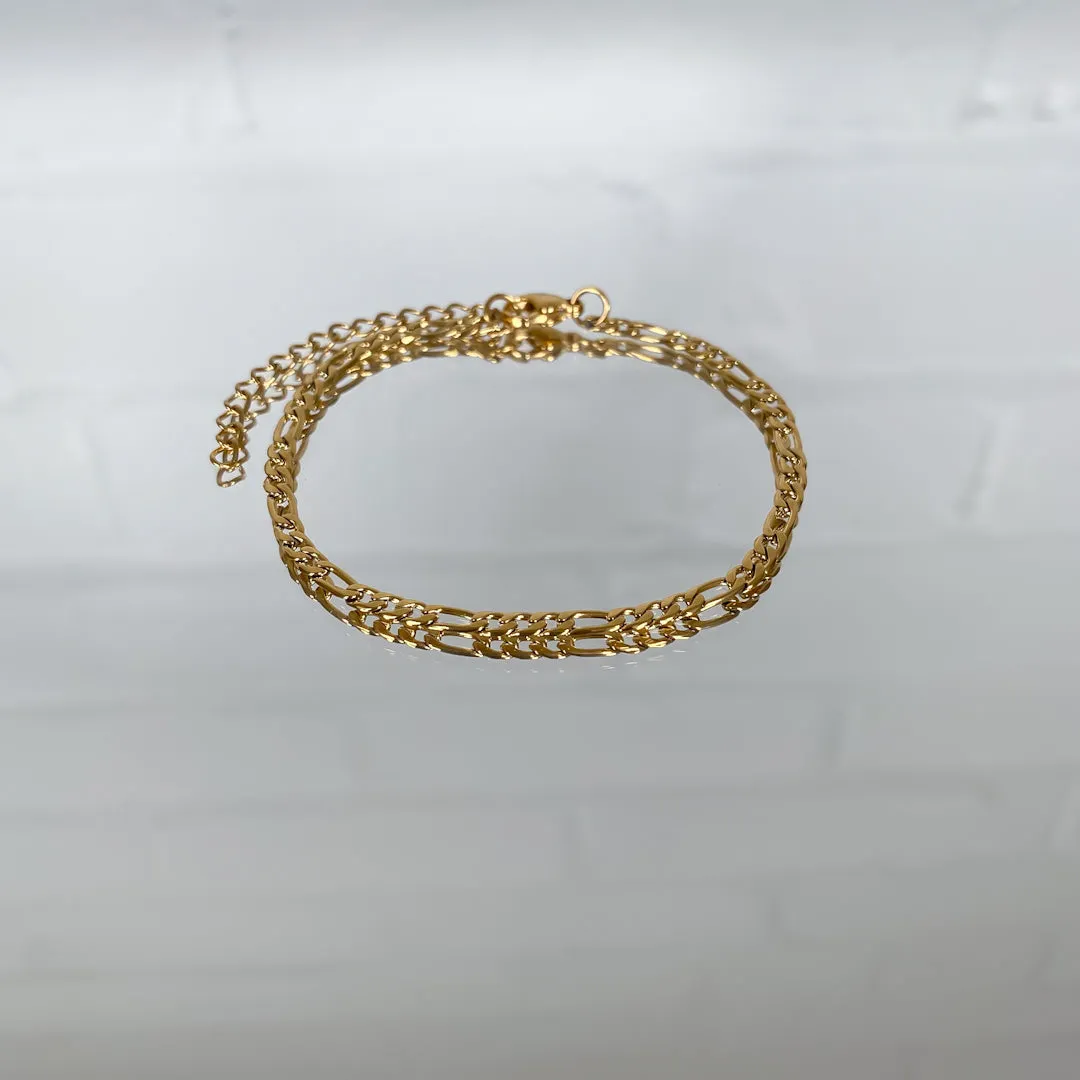 Figaro Chain Anklet Gold