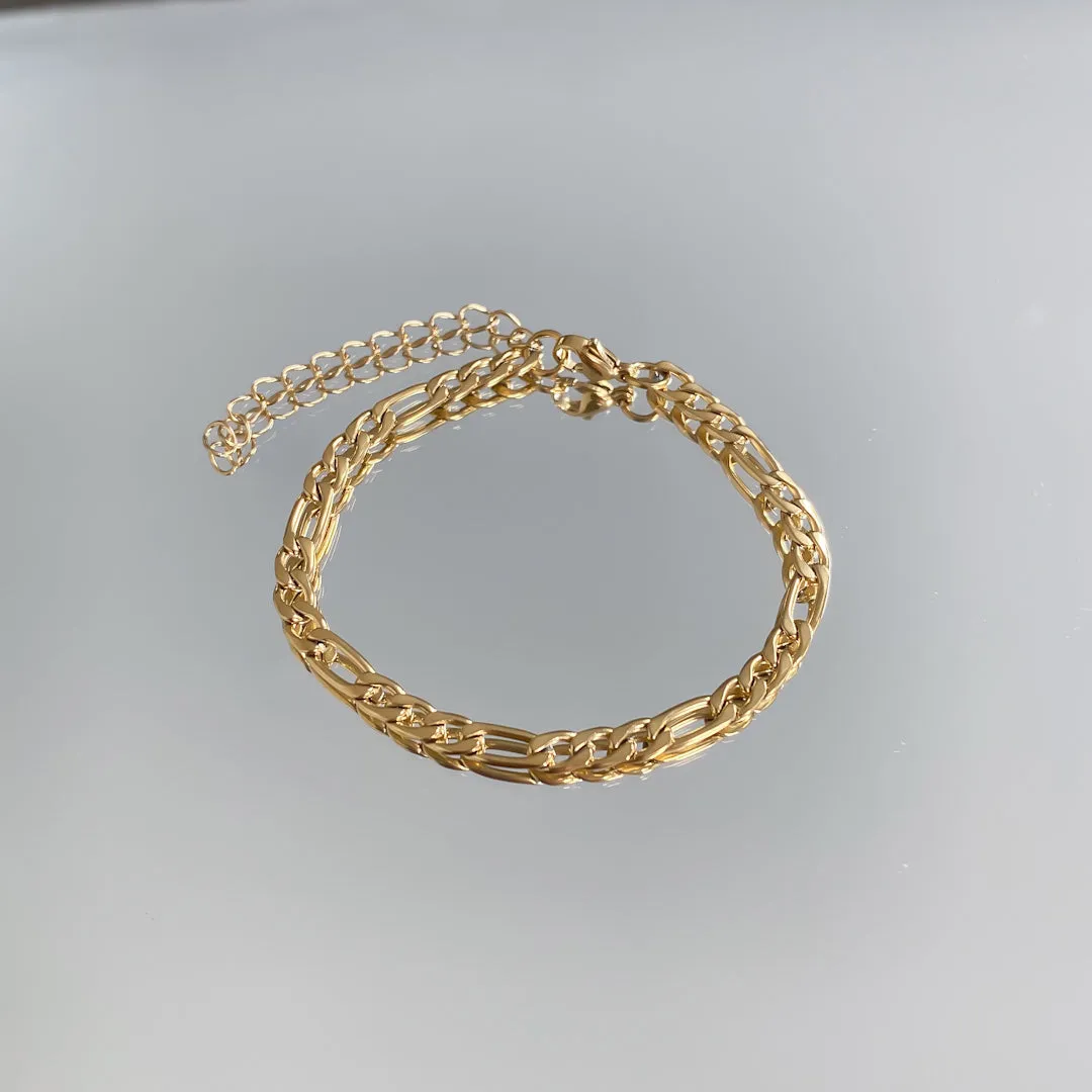 Figaro Chain Anklet Gold