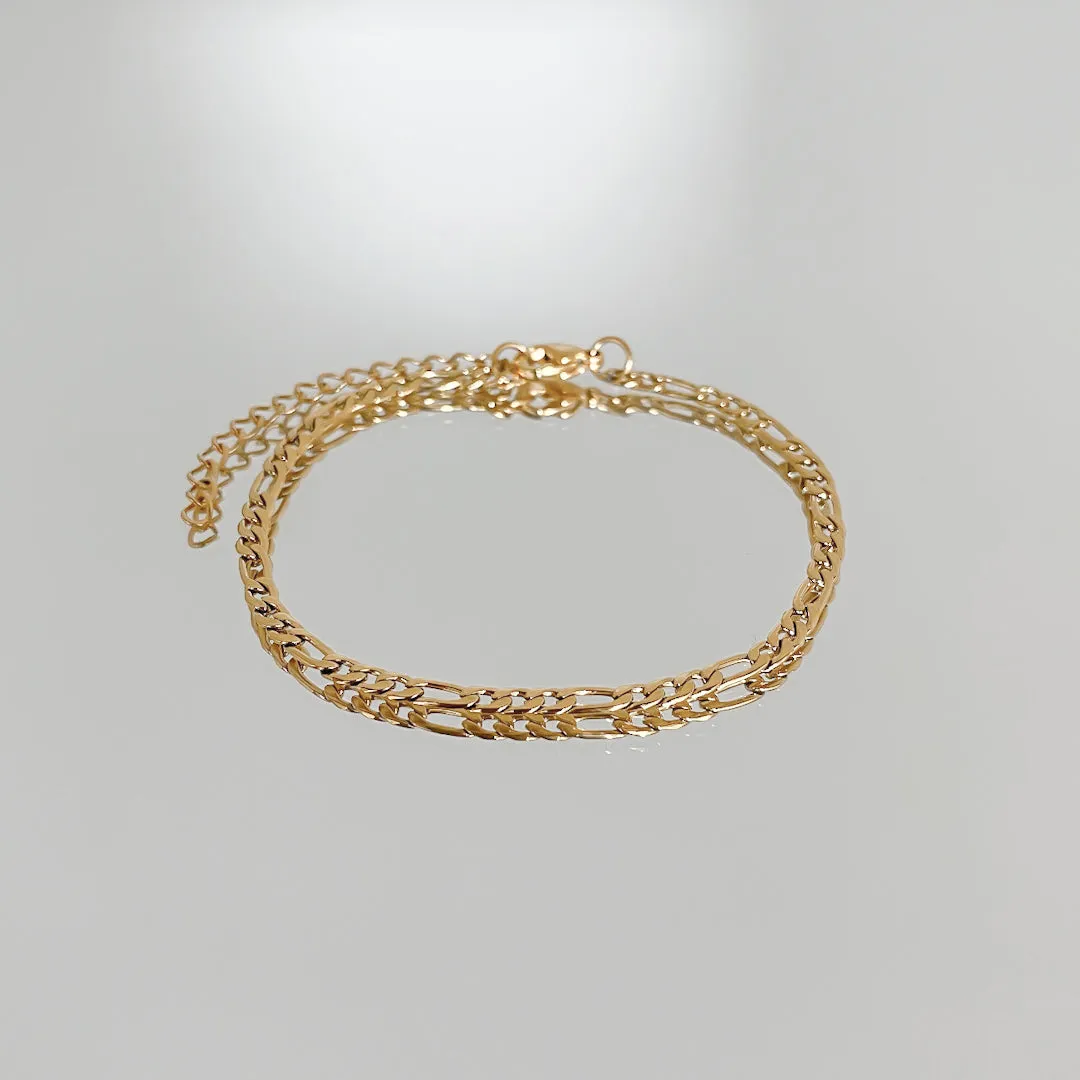 Figaro Chain Anklet Gold