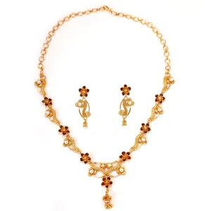 Floral Charm Sleek Necklace Set