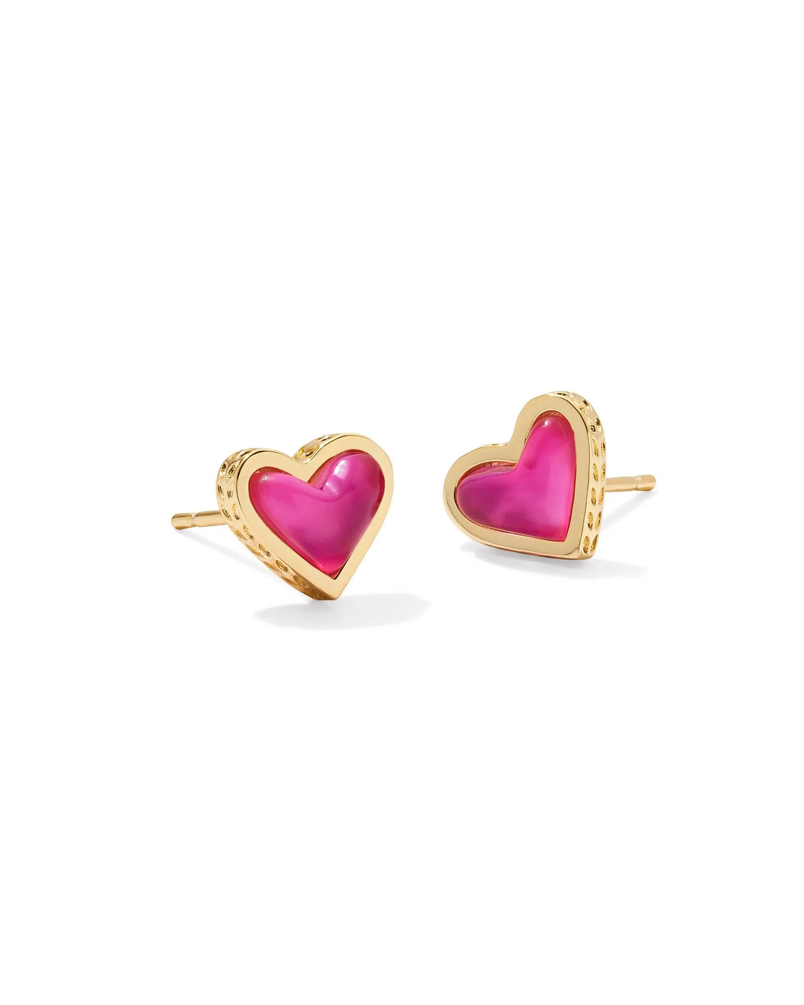 Framed Ari Heart Stud Earring in Gold Azalea Illusion