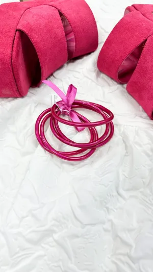 Fuchsia Pink Jelly Bangle Bracelets