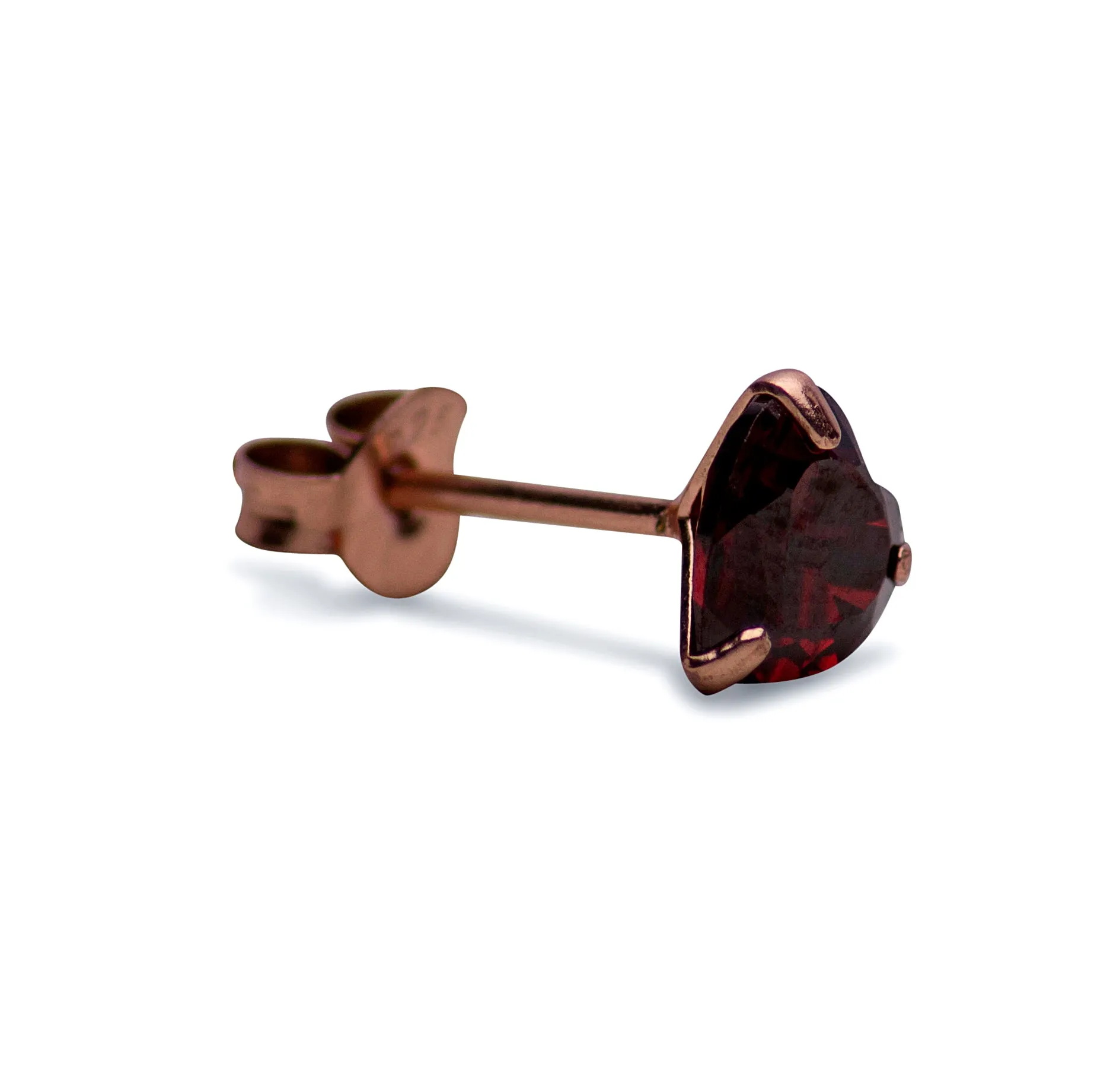 Garnet Simulant Heart Earrings