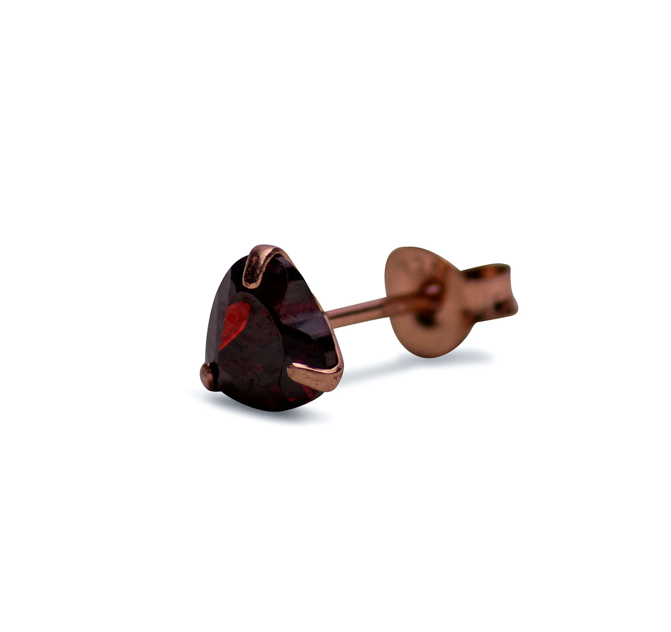 Garnet Simulant Heart Earrings