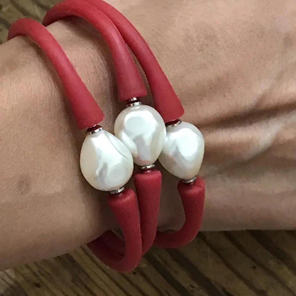 Gigi Silicone and Baroque Pearl Bracelet