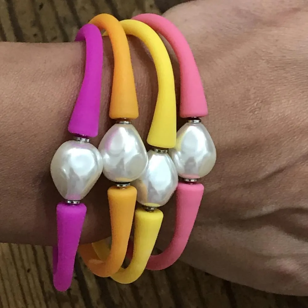 Gigi Silicone and Baroque Pearl Bracelet