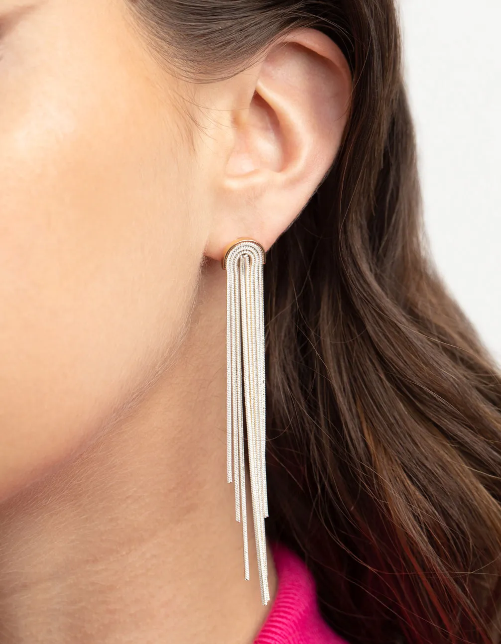 Gold Mini Waterfall Cupchain Earrings