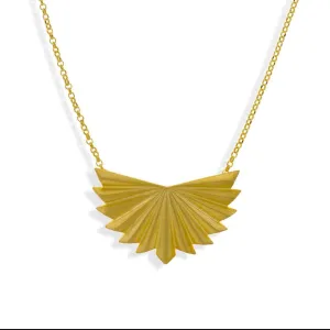 Handmade Gold Plated Silver Geometric Fold Short Necklace