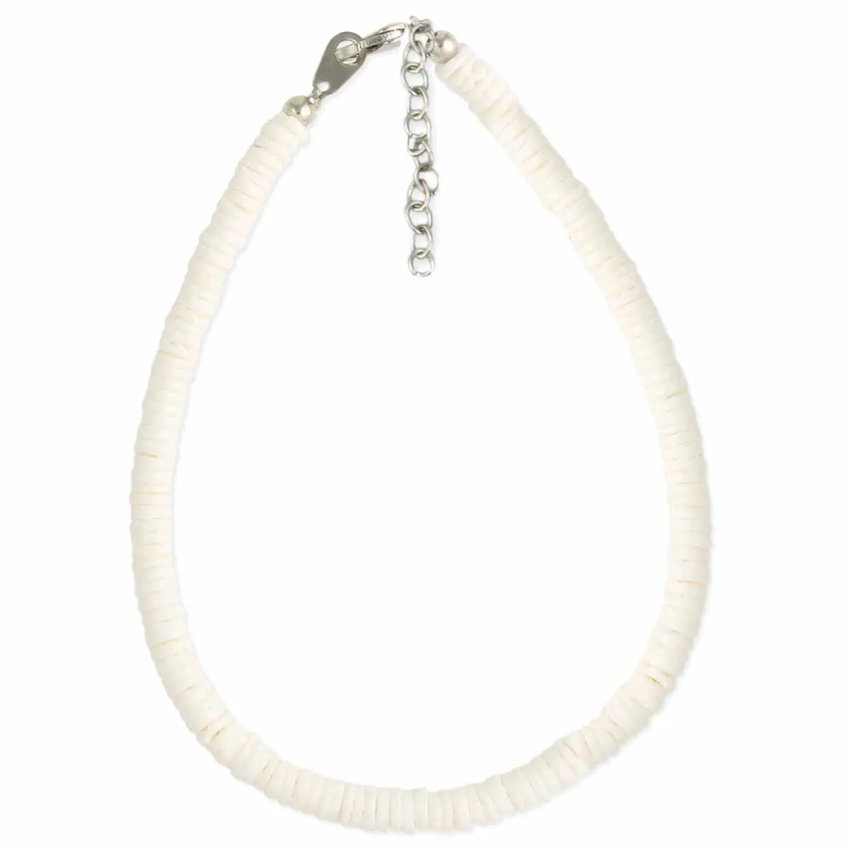 Hawaiian Dreams Round White Puka Shell Anklet