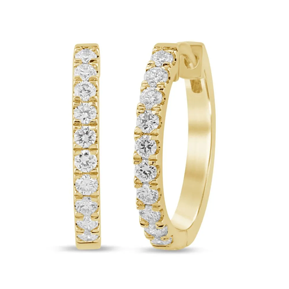 Hoop Earrings with 1/2ct of Laboratory Grown Diamonds in 9ct Yellow Gold