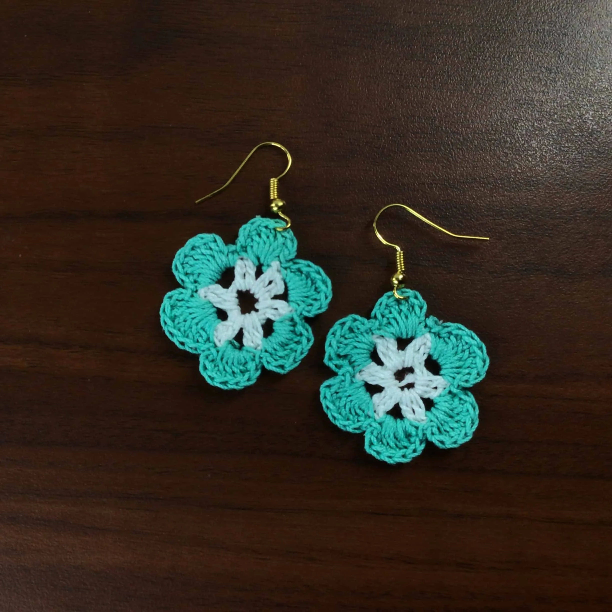 Indiva Handmade Crochet Blue Earring