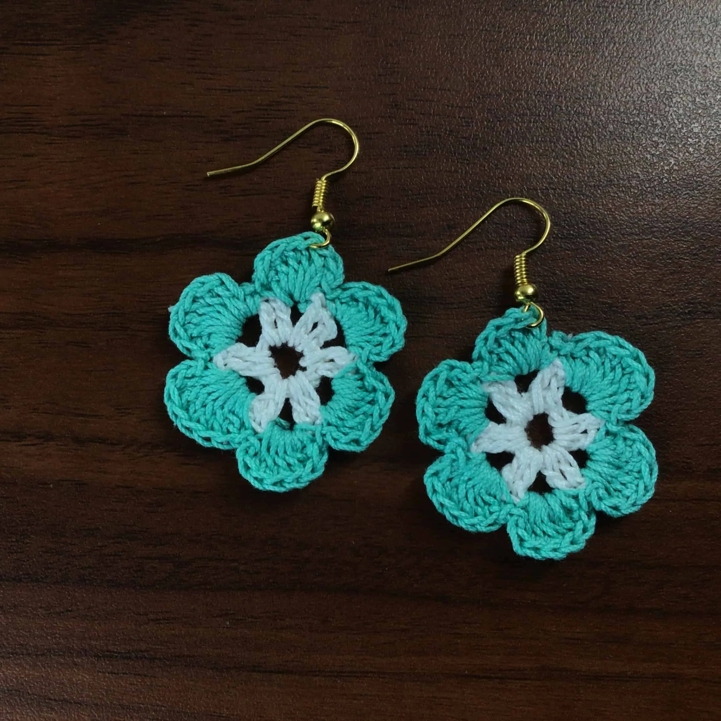 Indiva Handmade Crochet Blue Earring