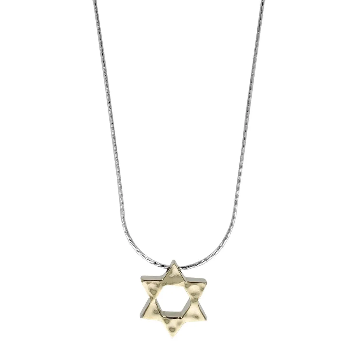 Israeli Artisan Golden Star Of David Necklace