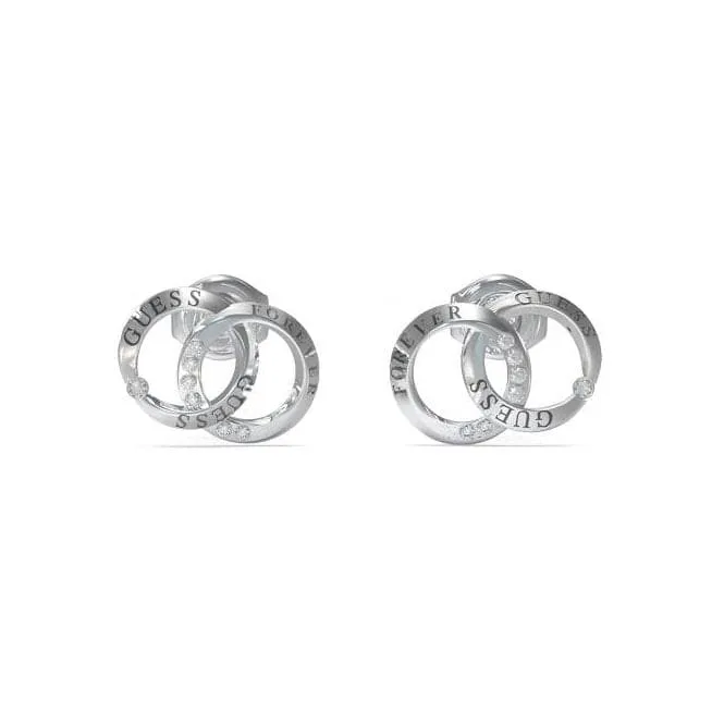 Ladies Rhodium Plated Forever Links Stud Earrings UBE02190RH