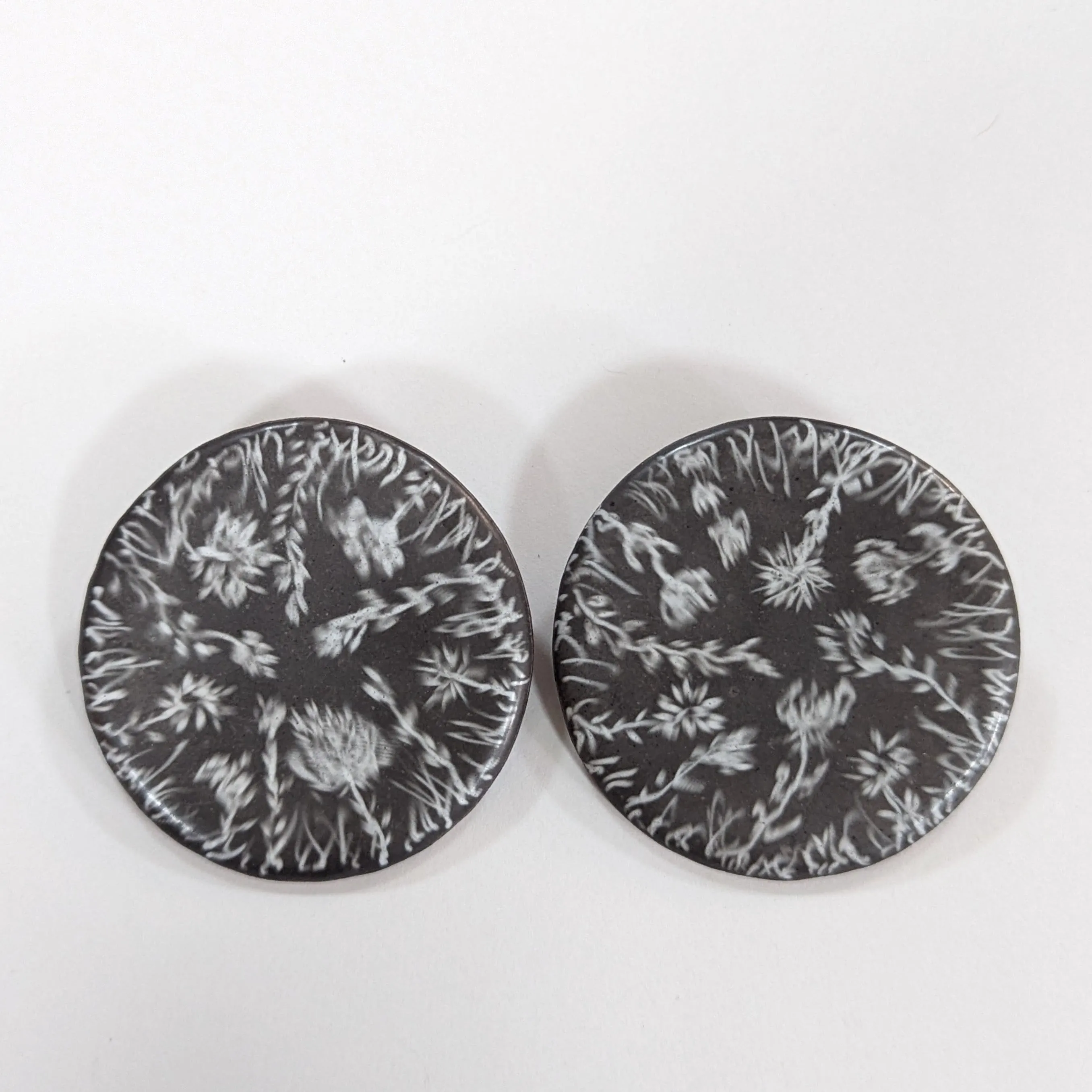 Large Dark Garden Post Earrings