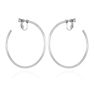 Large Open Hoop Clip On Earrings