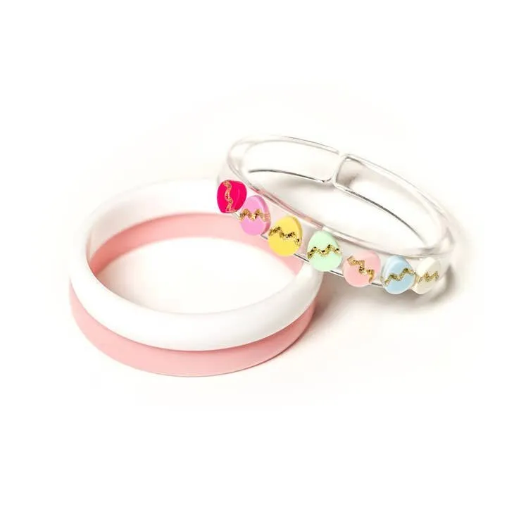 Lilies & Roses 3pc Bangle Set - Colorful Easter Eggs