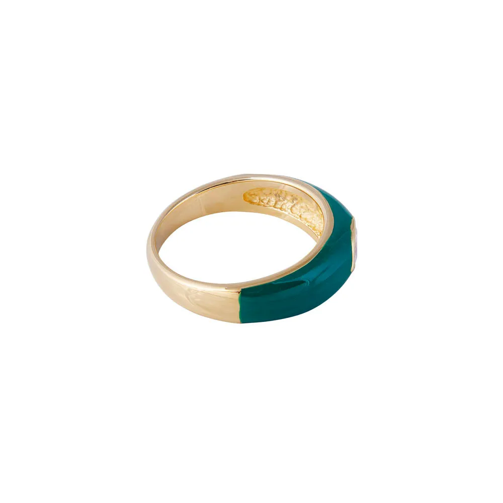 MARINE ENAMEL MARQUISE RING