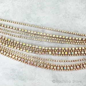 Multi Strand Opalescent Golden Necklace