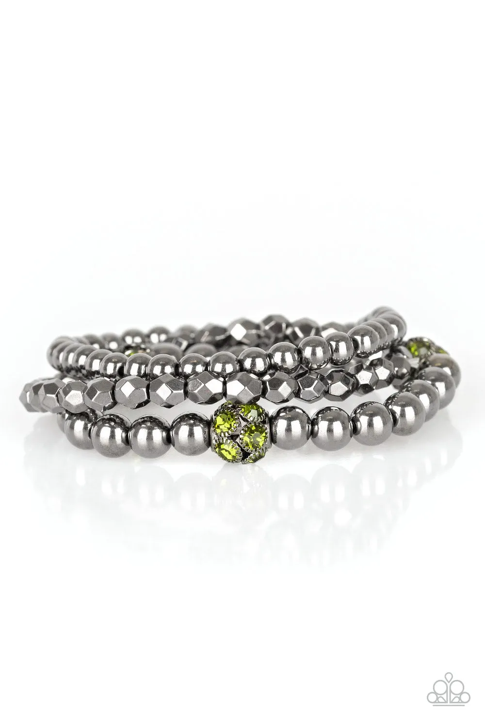 Noticeably Noir - Green Bracelet - Paparazzi Accessories