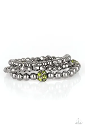 Noticeably Noir - Green Bracelet - Paparazzi Accessories