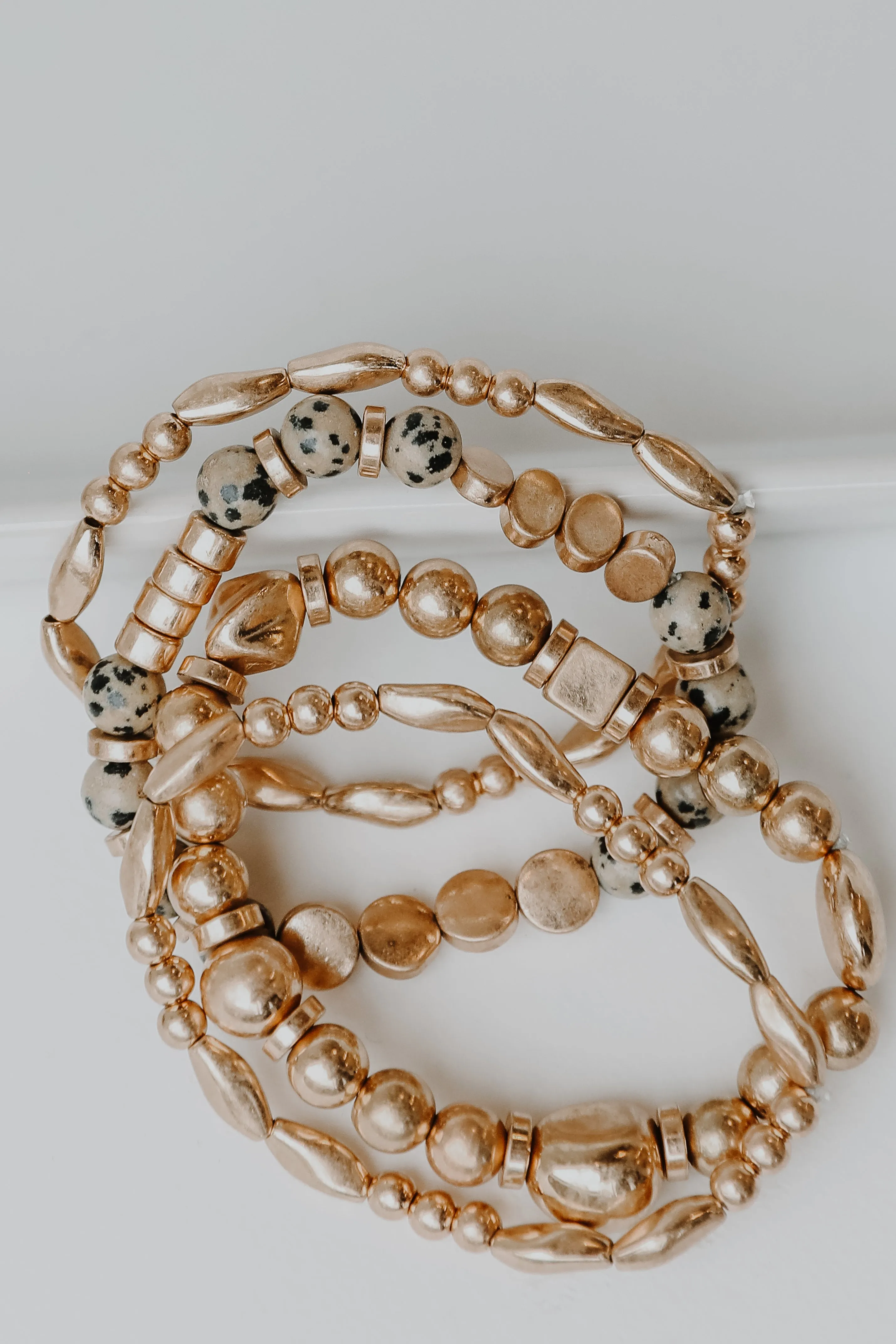 Olivia Gold Beaded Bracelet Set