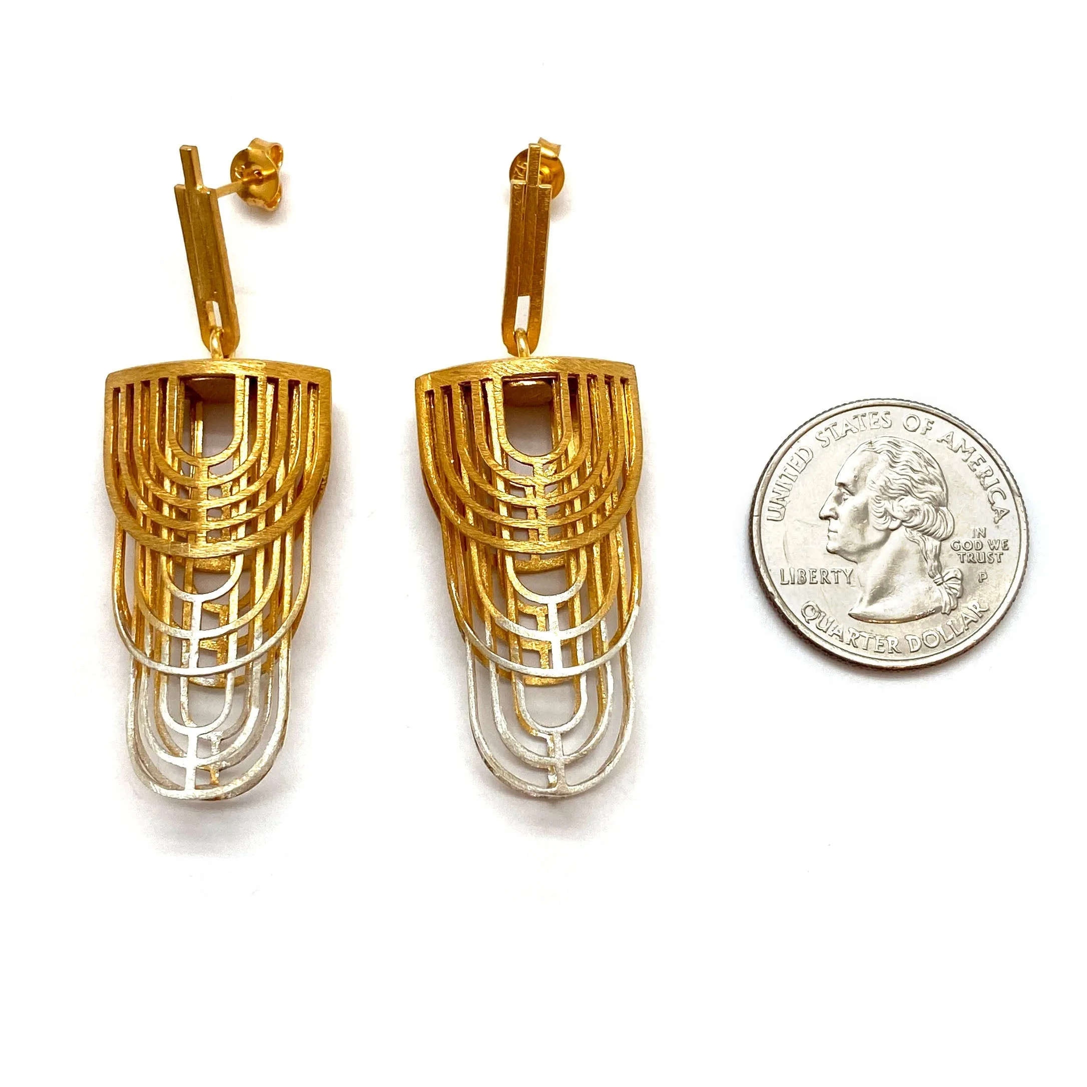 Ombré Gold Deco Earrings