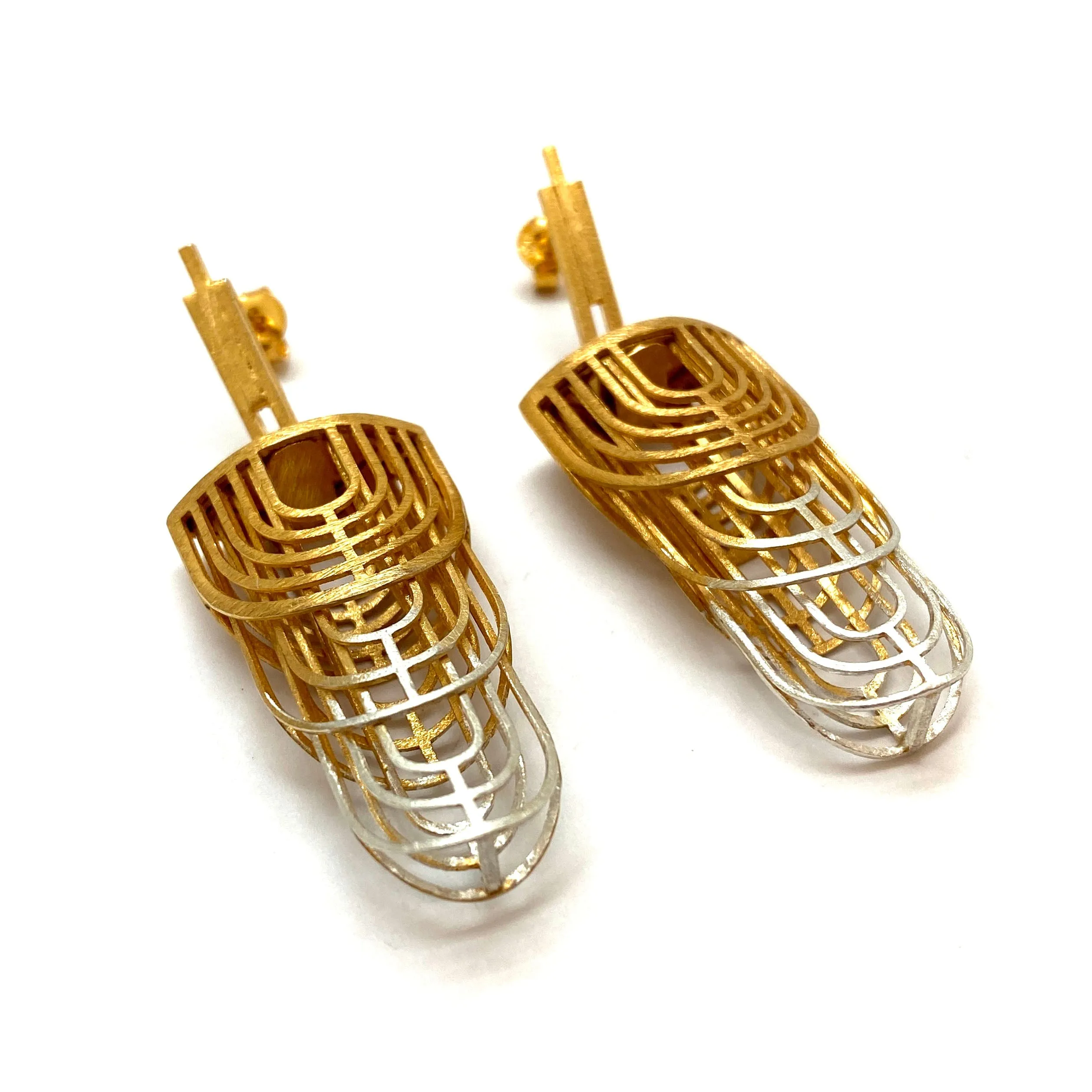 Ombré Gold Deco Earrings