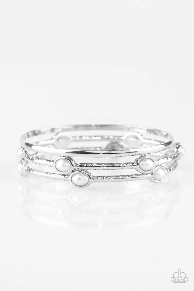 Paparazzi Bracelet ~ Bangle Belle - White