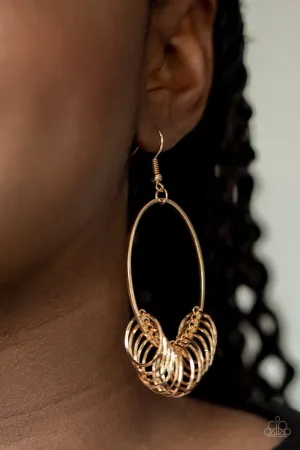 Paparazzi Earring ~ Halo Effect - Gold