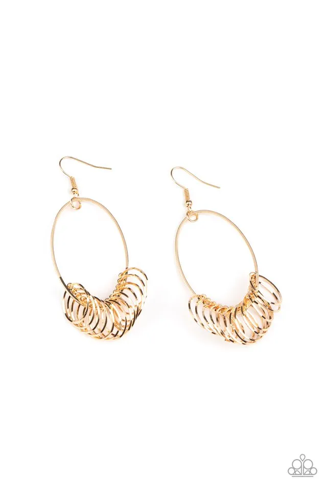 Paparazzi Earring ~ Halo Effect - Gold