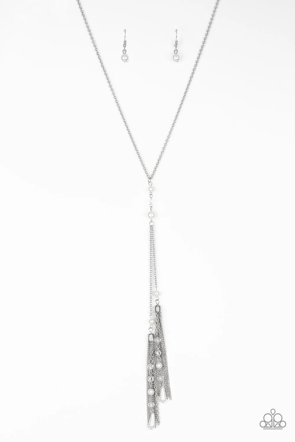 Paparazzi Timeless Tassels - Silver Necklace