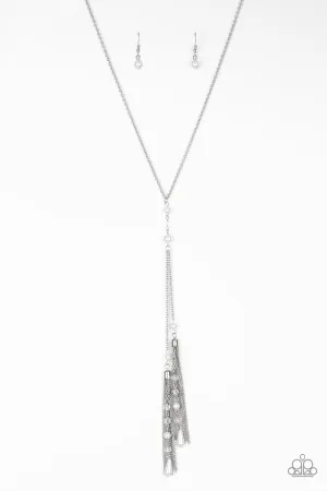 Paparazzi Timeless Tassels - Silver Necklace