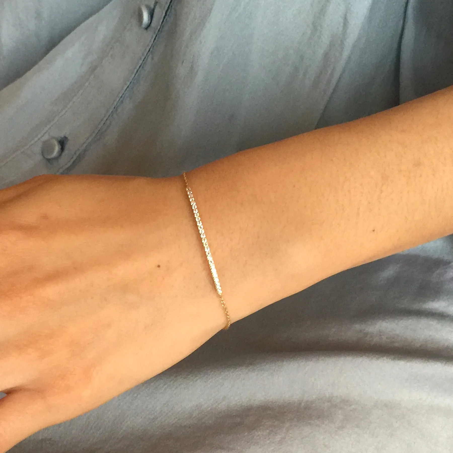 Pave Curved Bar Bracelet