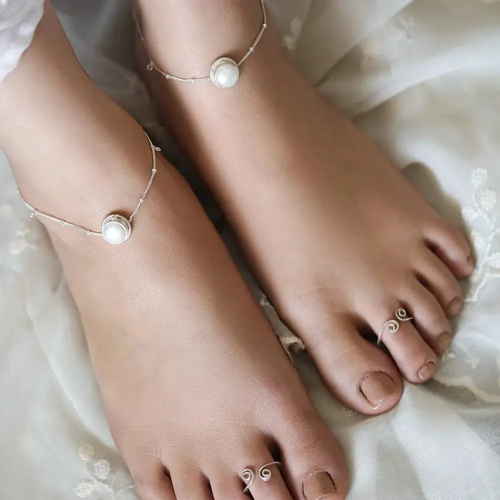 Pearl Silver 92.5 Anklet