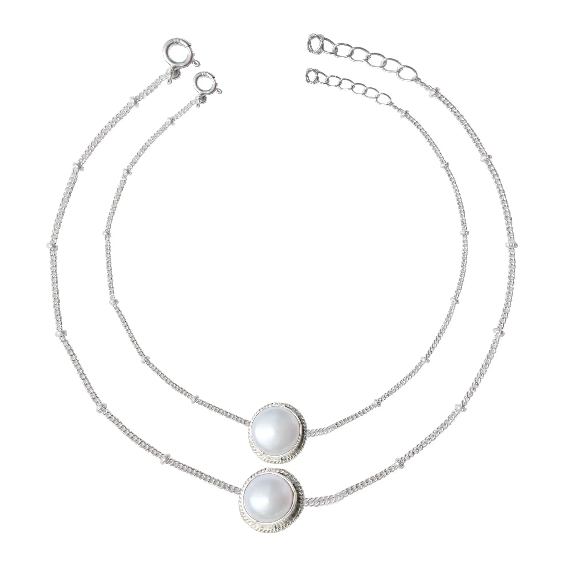 Pearl Silver 92.5 Anklet