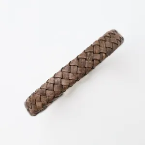 Pegasus Brown Braided Leather Bracelet