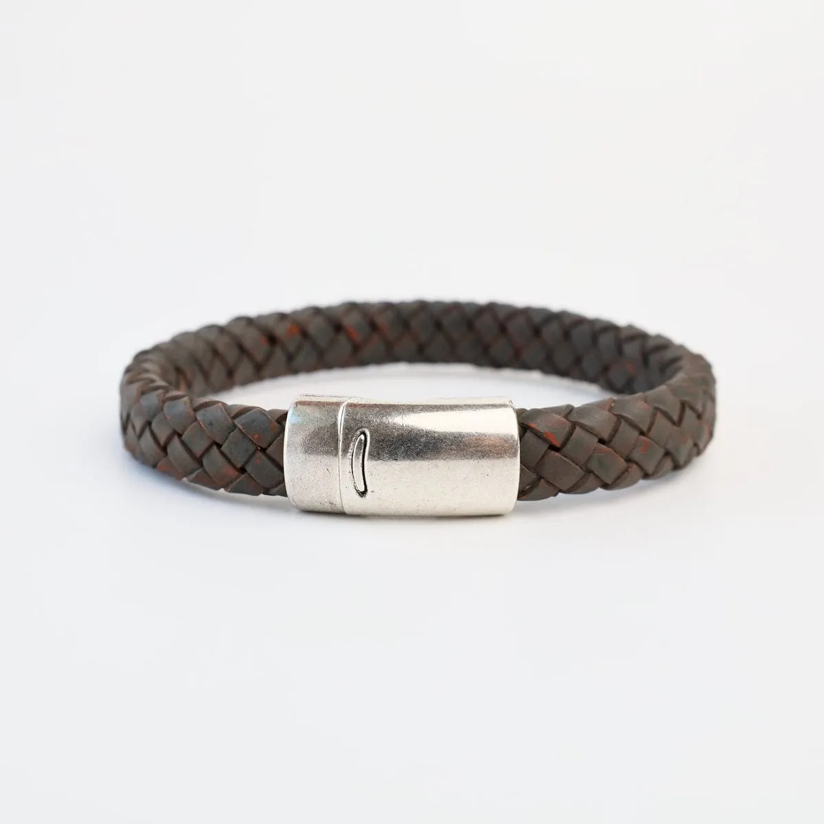 Pegasus Gray Braided Leather Bracelet