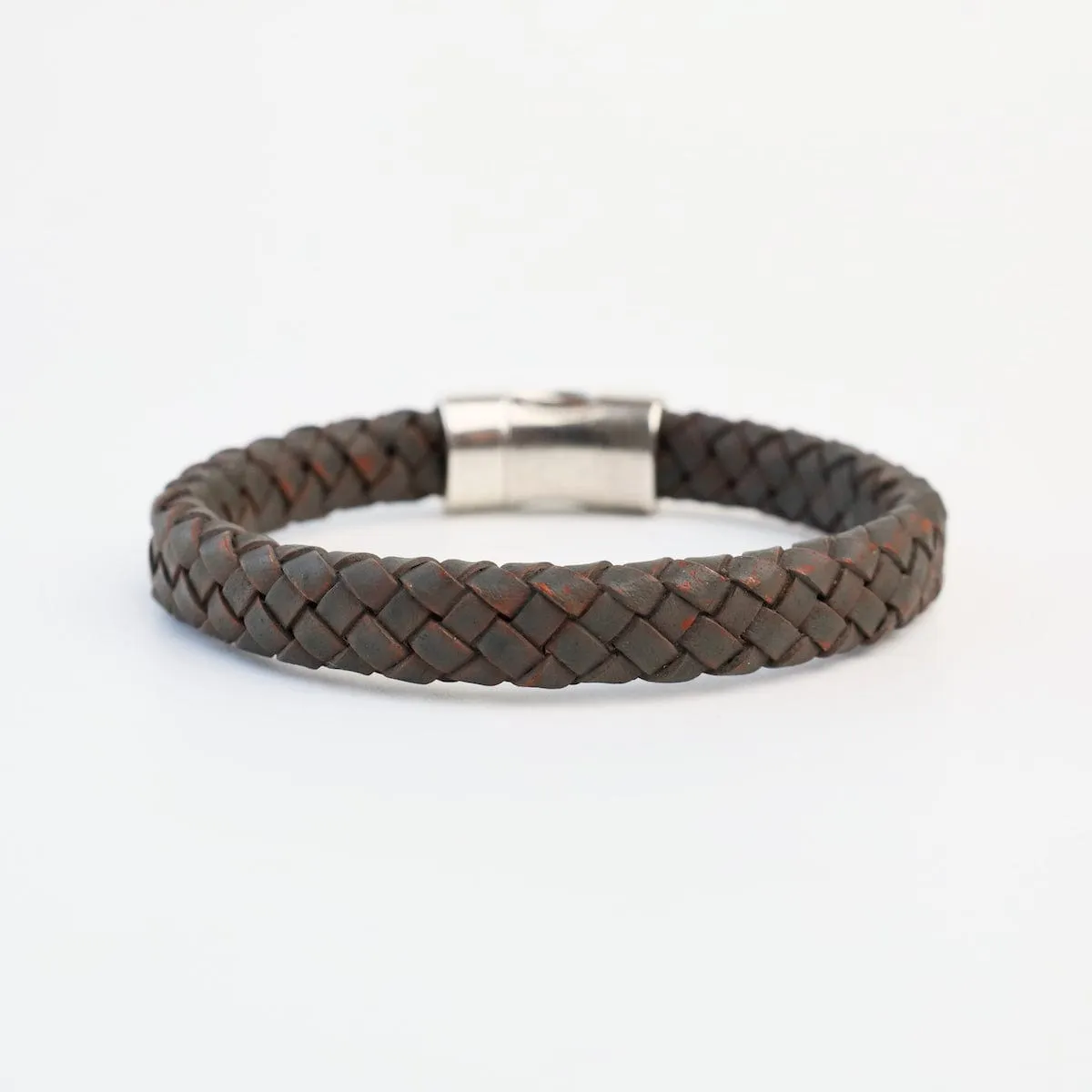 Pegasus Gray Braided Leather Bracelet