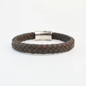 Pegasus Gray Braided Leather Bracelet