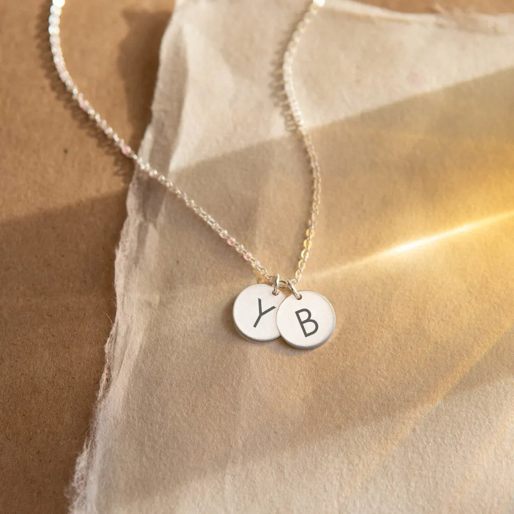 Personalized 6mm Multi Disc Initials Necklaces