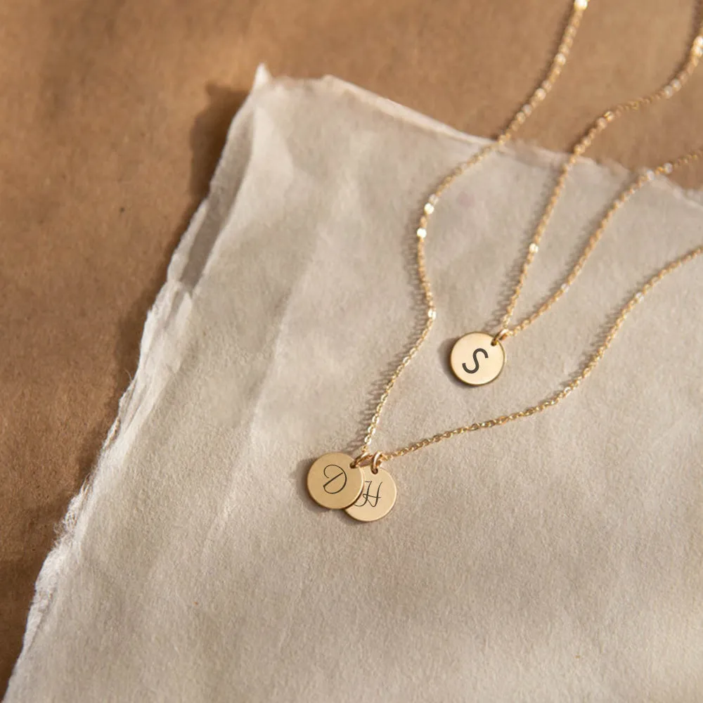 Personalized 6mm Multi Disc Initials Necklaces