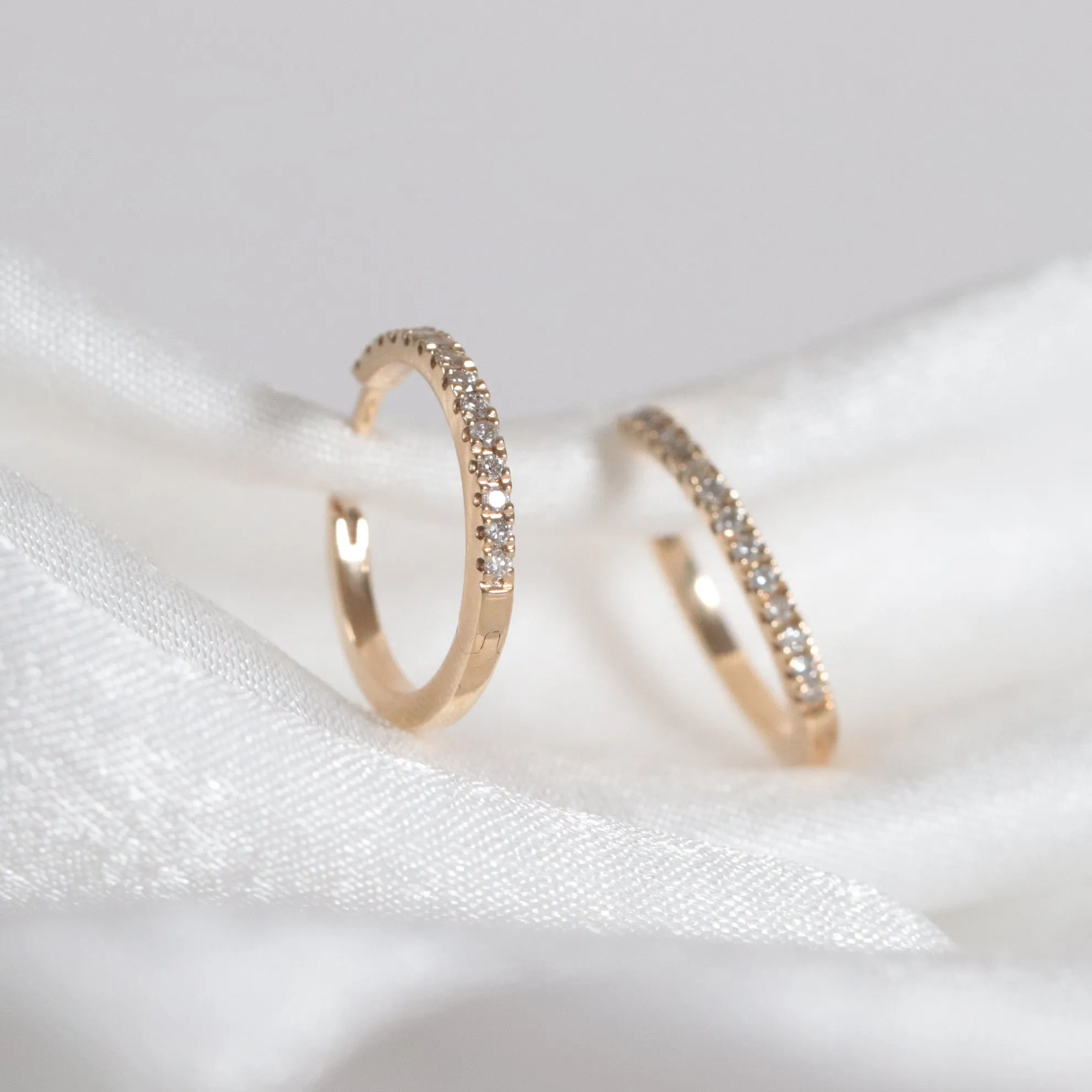 Petite Diamond Hoops