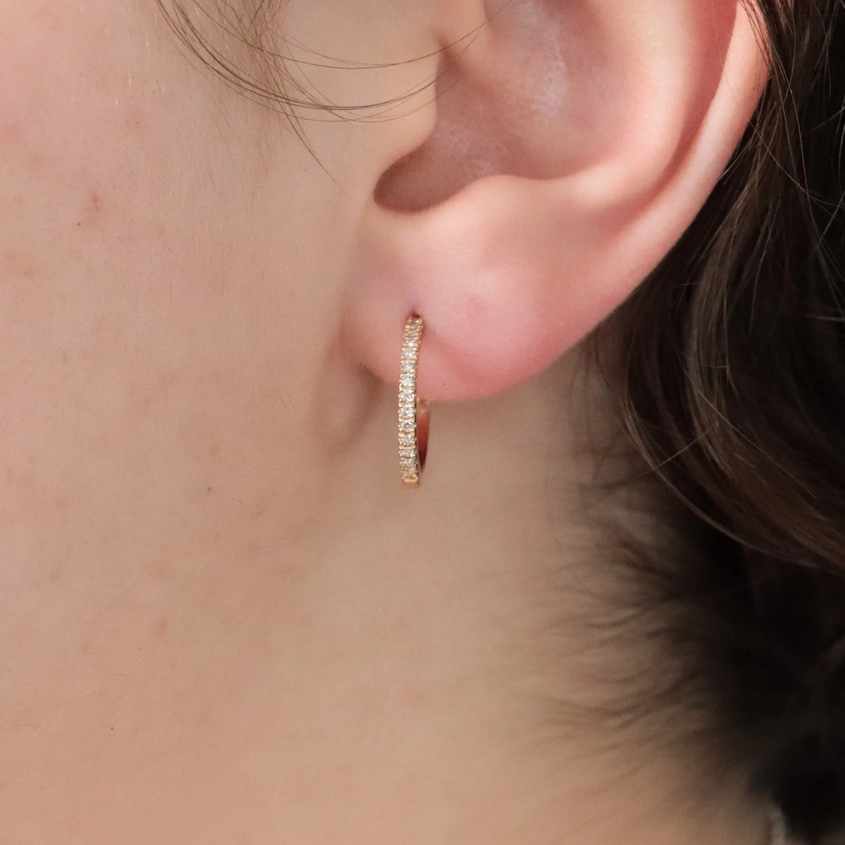 Petite Diamond Hoops