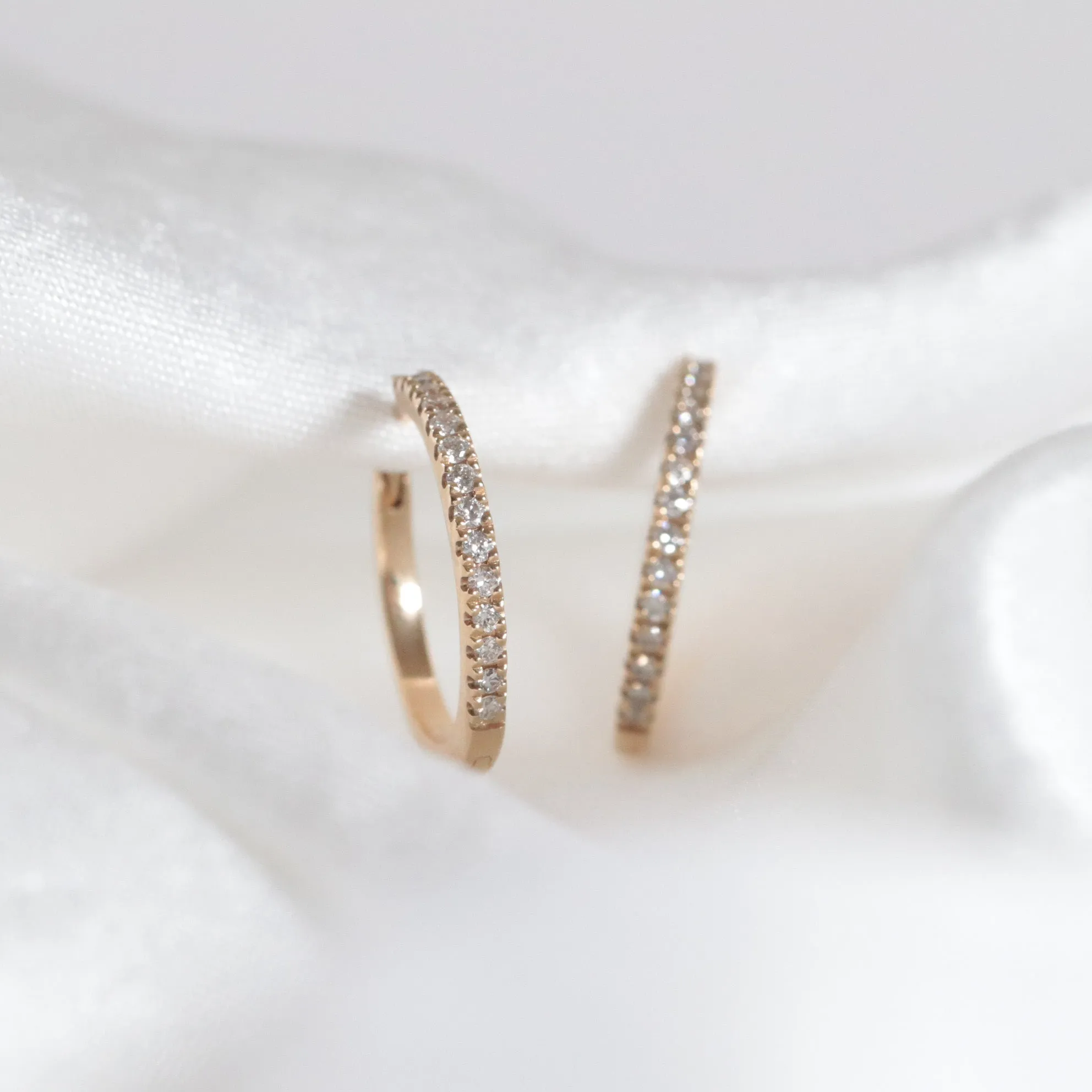 Petite Diamond Hoops