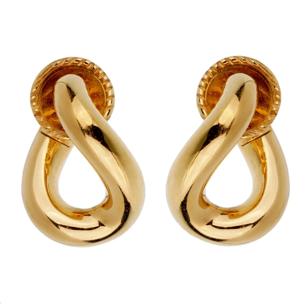 Pomellato Chain Link Yellow Gold Earrings