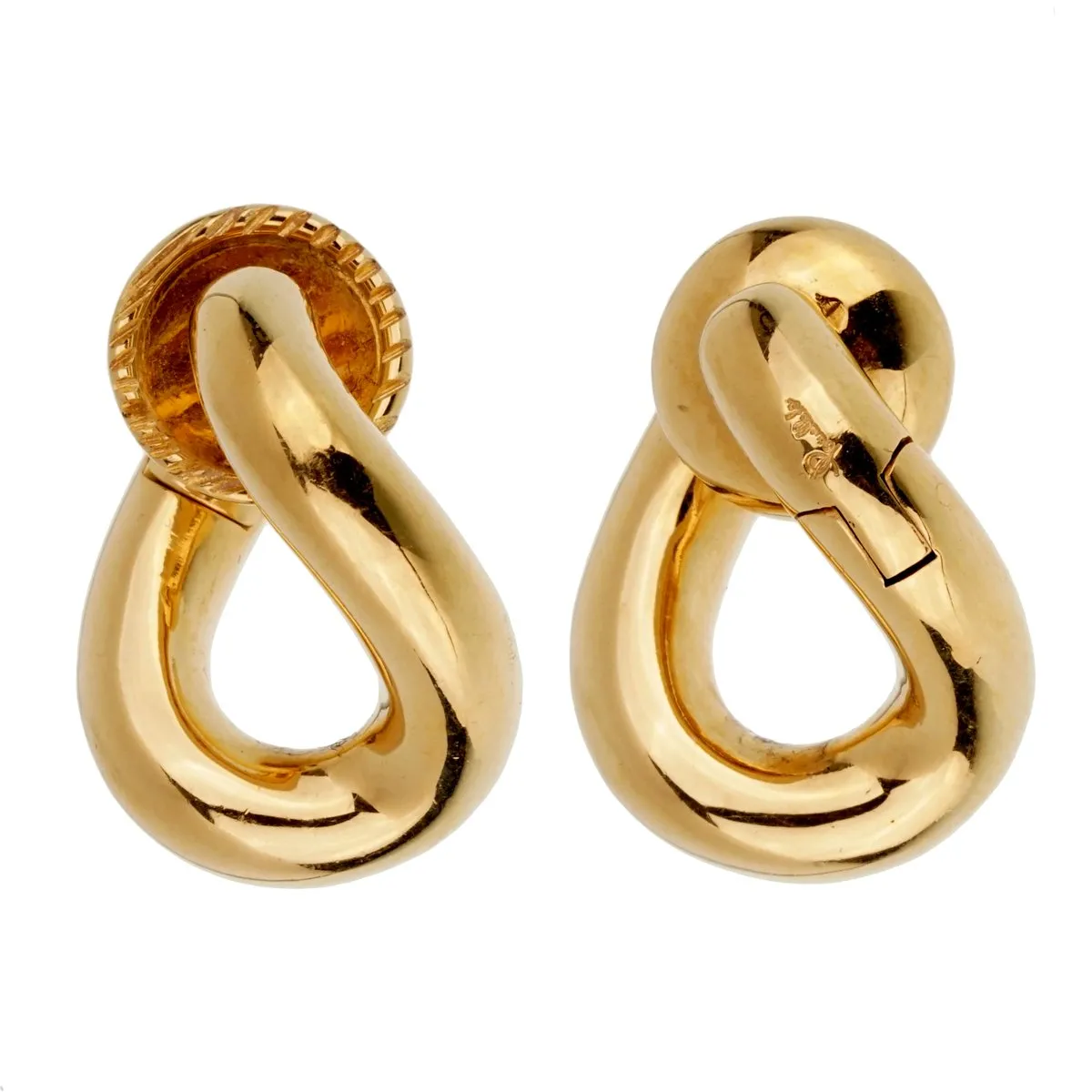 Pomellato Chain Link Yellow Gold Earrings