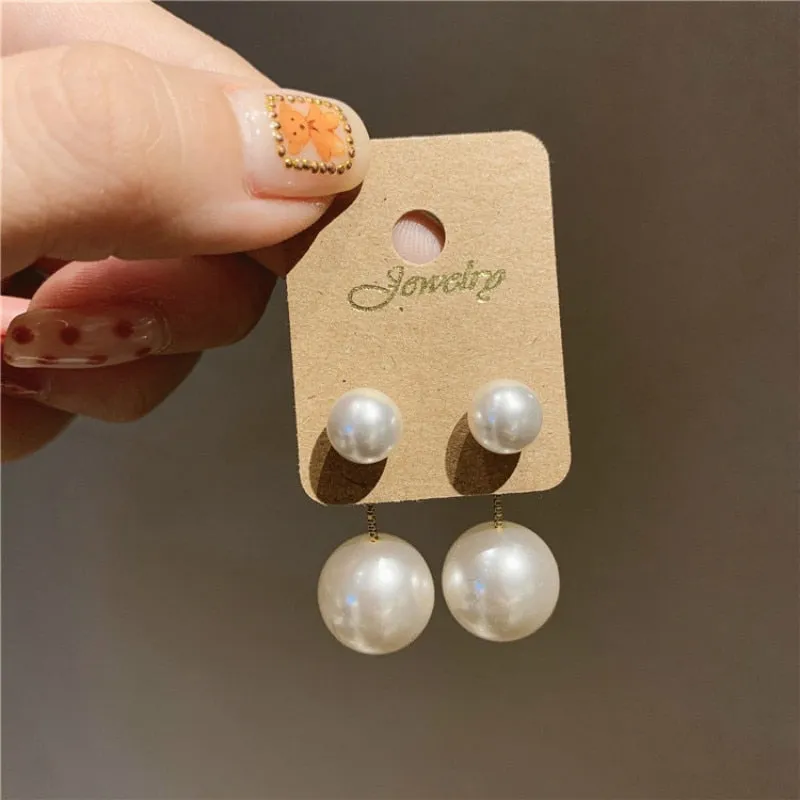 Retro Pearl Simple And Versatile Niche Elegant Temperament Fashion Cold Style Earrings