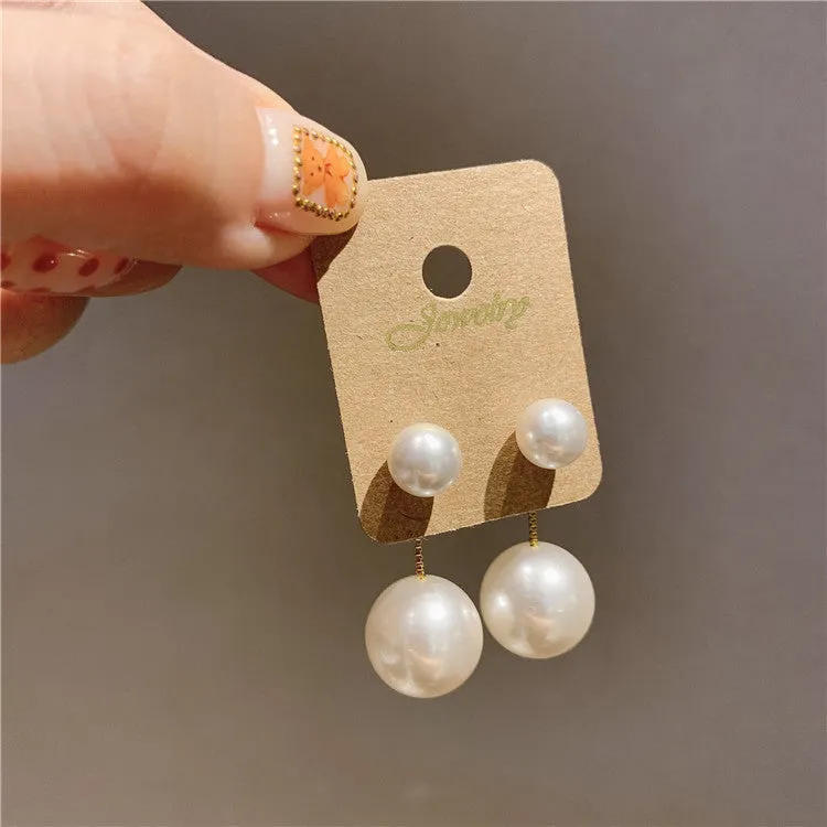 Retro Pearl Simple And Versatile Niche Elegant Temperament Fashion Cold Style Earrings