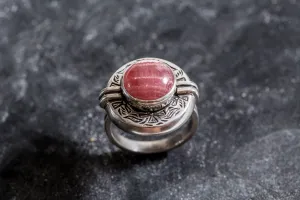 Rhodochrosite Ring - Natural Rhodochrosite Ring - Large Egyptian Ring